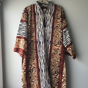 Long Full Zip Up African Print Dress